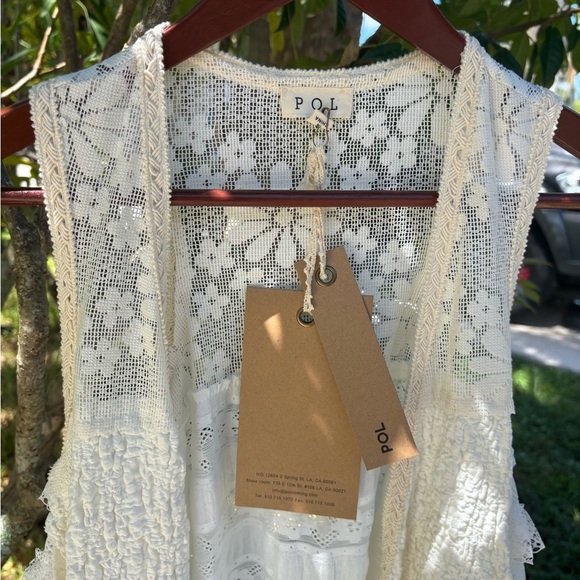 POL Duster Mixed Lace Vest NWT - Picture 5 of 8